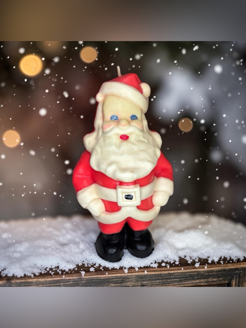 1950 Gurley Santa Claus Novelty Christmas Candle Holiday Decor Blue Eyes 8”x 5”